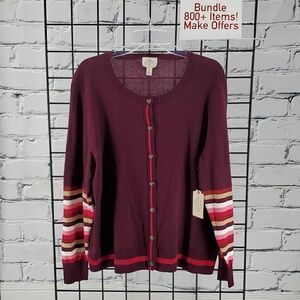 St John's Bay Button Sweater NWT